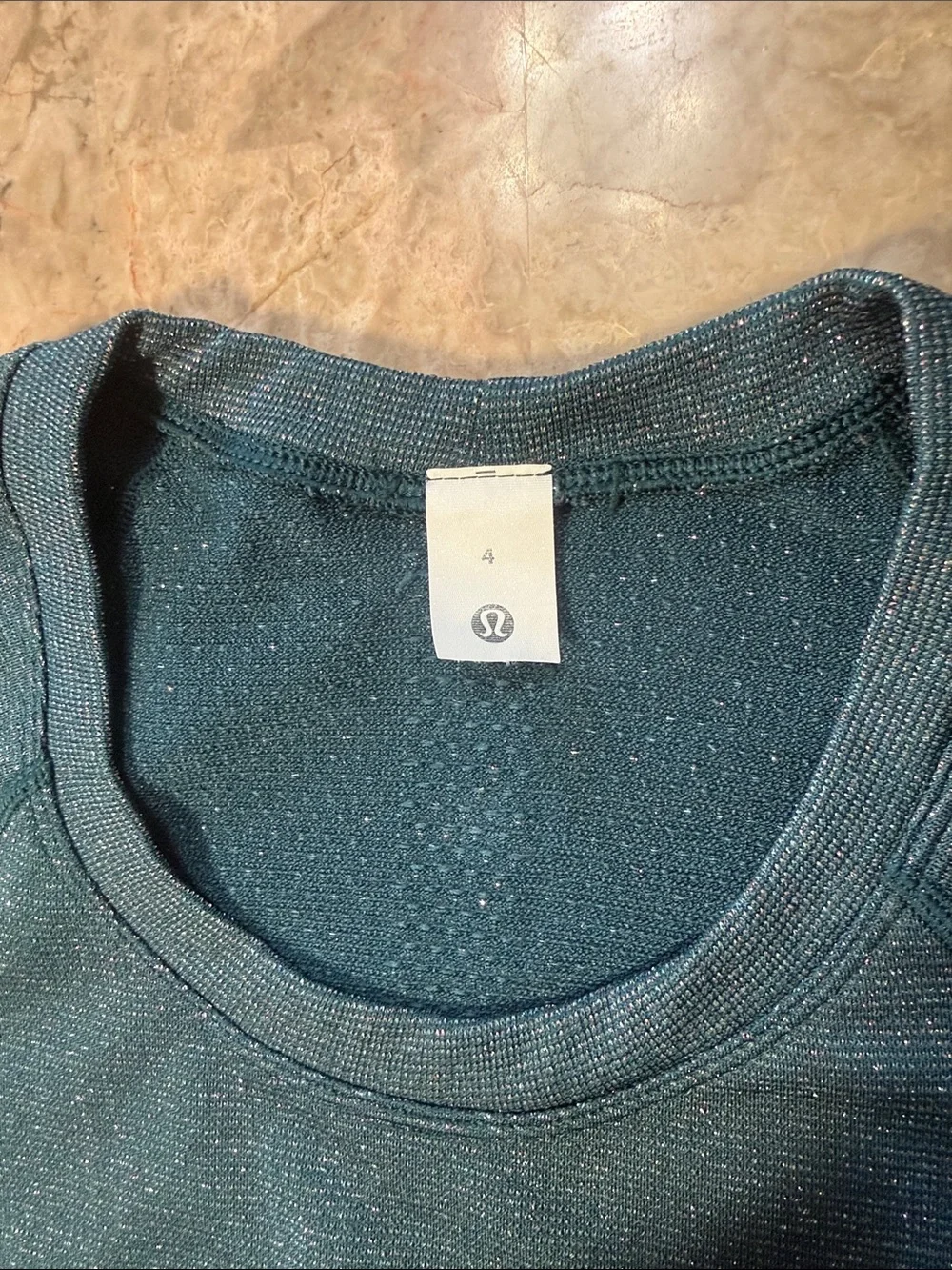 lululemon athletica Teal Swiftly Tech Metallic Short Sleeve Crew